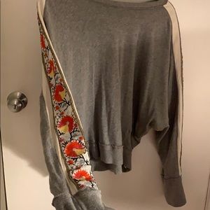 Free People embellished sleeve sweatshirt